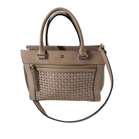 KATE SPADE ROMY PERRI LANE LEATHER TOTE BEIGE - Picture 2 of 9